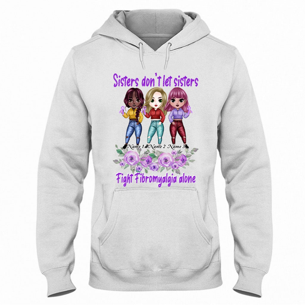 Sisters Don't Let Sisters Fight Epilepsy Alone - Personalized Fibromyalgia Awareness T-shirt and Hoodie