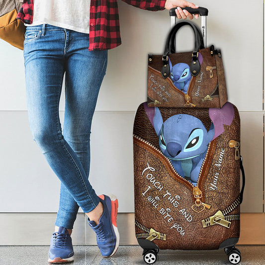 Touch This And I Will Bite You 3D - Personalized Ohana Leather Handbag & Luggage Cover