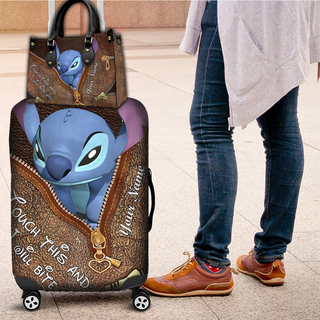 Touch This And I Will Bite You 3D - Personalized Ohana Leather Handbag & Luggage Cover