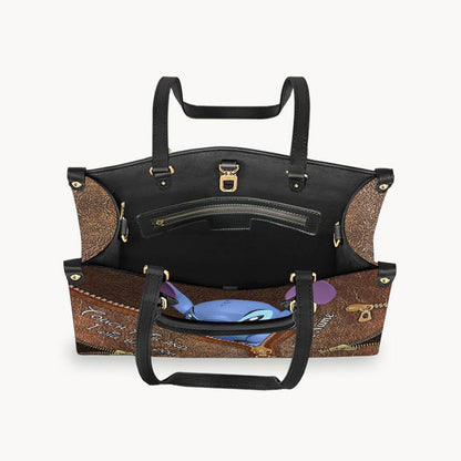 Touch This And I Will Bite You 3D - Personalized Ohana Leather Handbag & Luggage Cover