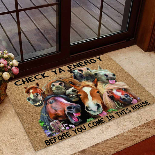 Check Ya Energy - Horse Coir Pattern Print Doormat