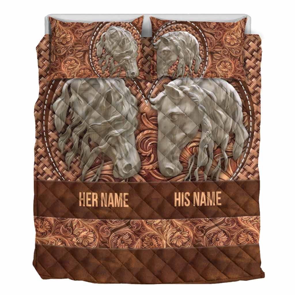 I Love You To The Barn And Back - Personalized Horse Quilt Set