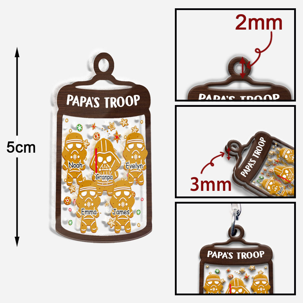 Papa's Troop - Personalized Christmas Grandpa Transparent Keychain