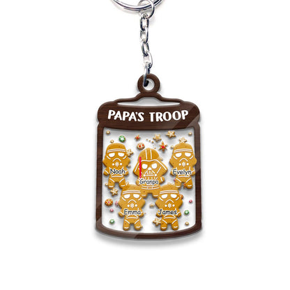 Papa's Troop - Personalized Christmas Grandpa Transparent Keychain