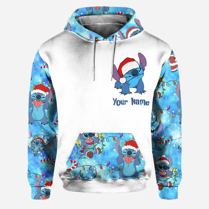 Touch Me And I Will Bite You - Personalized Christmas Ohana Hoodie and Leggings