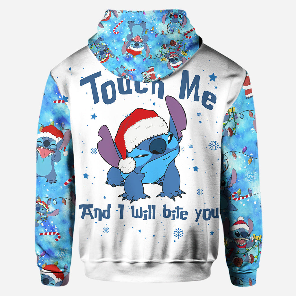 Touch Me And I Will Bite You - Personalized Christmas Ohana Hoodie and Leggings