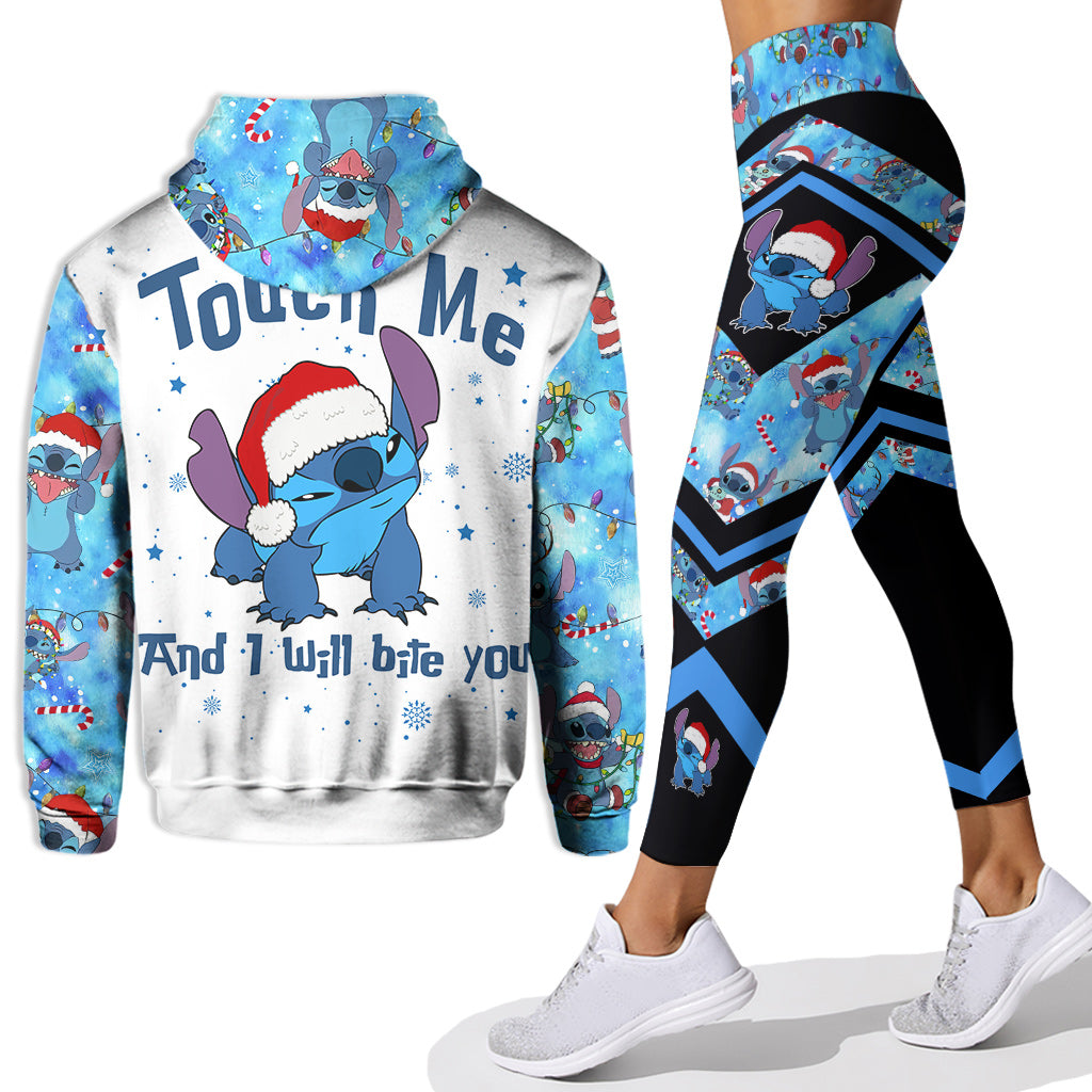 Touch Me And I Will Bite You - Personalized Christmas Ohana Hoodie and Leggings