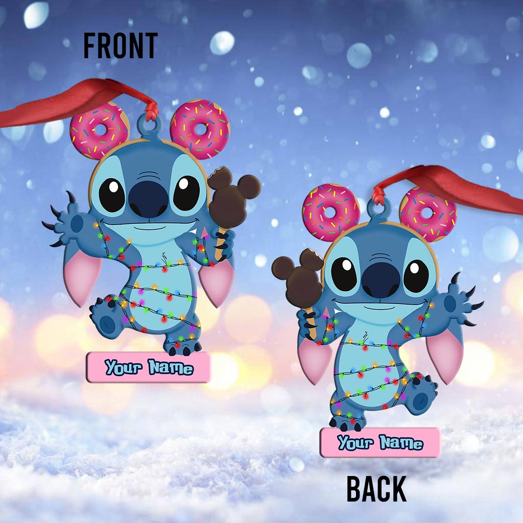 Ice Cream Ohana - Personalized Christmas Ornament (Printed On Both Sides)