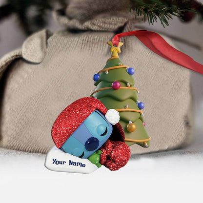 Sleepy Ohana - Personalized Christmas Ornament (Printed On Both Sides)