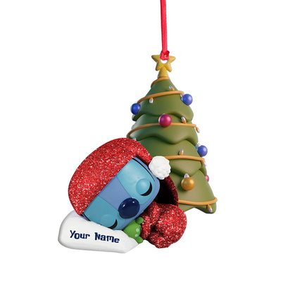 Sleepy Ohana - Personalized Christmas Ornament (Printed On Both Sides)