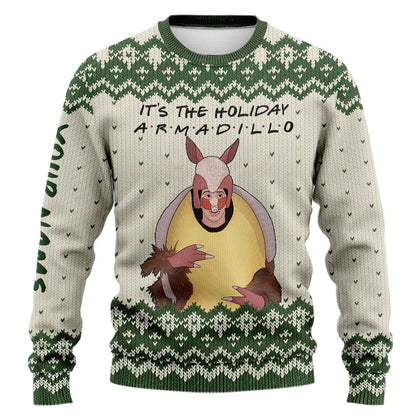 The One With The Holiday Armadillo - Personalized Christmas Sweater