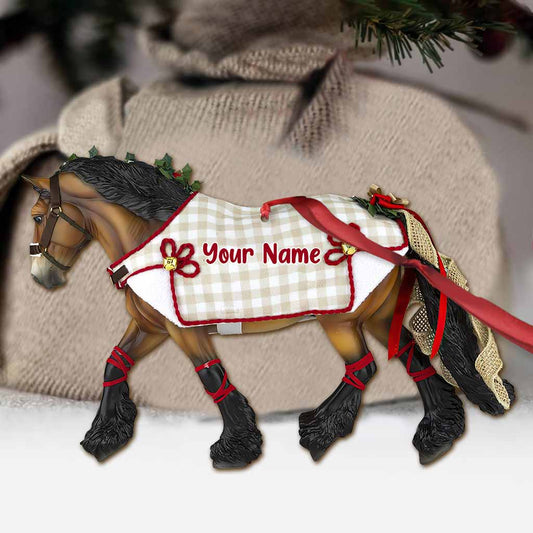 Christmas Horse - Personalized Christmas Horse Ornament (Printed On Both Sides)