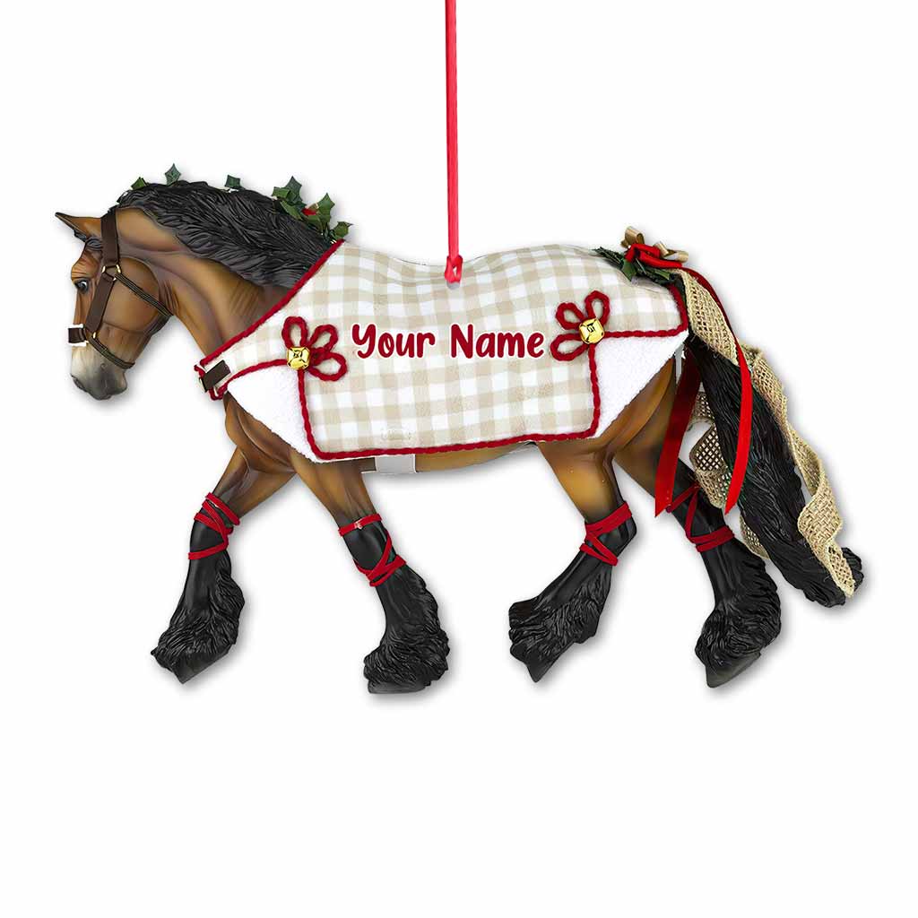 Christmas Horse - Personalized Christmas Horse Ornament (Printed On Both Sides)