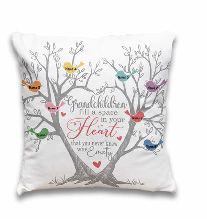 Mom Grandma Family Tree Heart - Personalized Throw Pillow