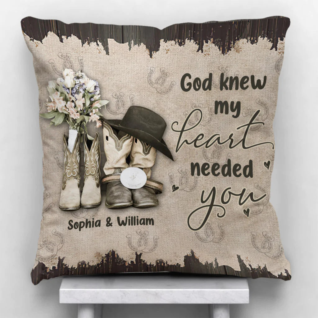 God Knew My Heart - Personalized Couple Horse Throw Pillow