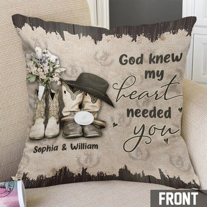 God Knew My Heart - Personalized Couple Horse Throw Pillow