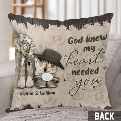 God Knew My Heart - Personalized Couple Horse Throw Pillow