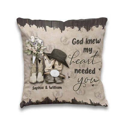 God Knew My Heart - Personalized Couple Horse Throw Pillow