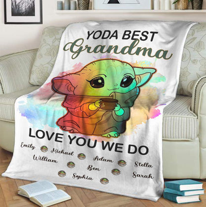 Best Grandma - Personalized The Force Blanket