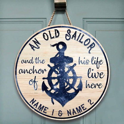 An Old Sailor - Cruising Personalized Round Wood Sign