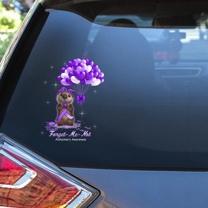 Forget-me-not Otter Purple Balloons - Alzheimer Awareness Decal Full