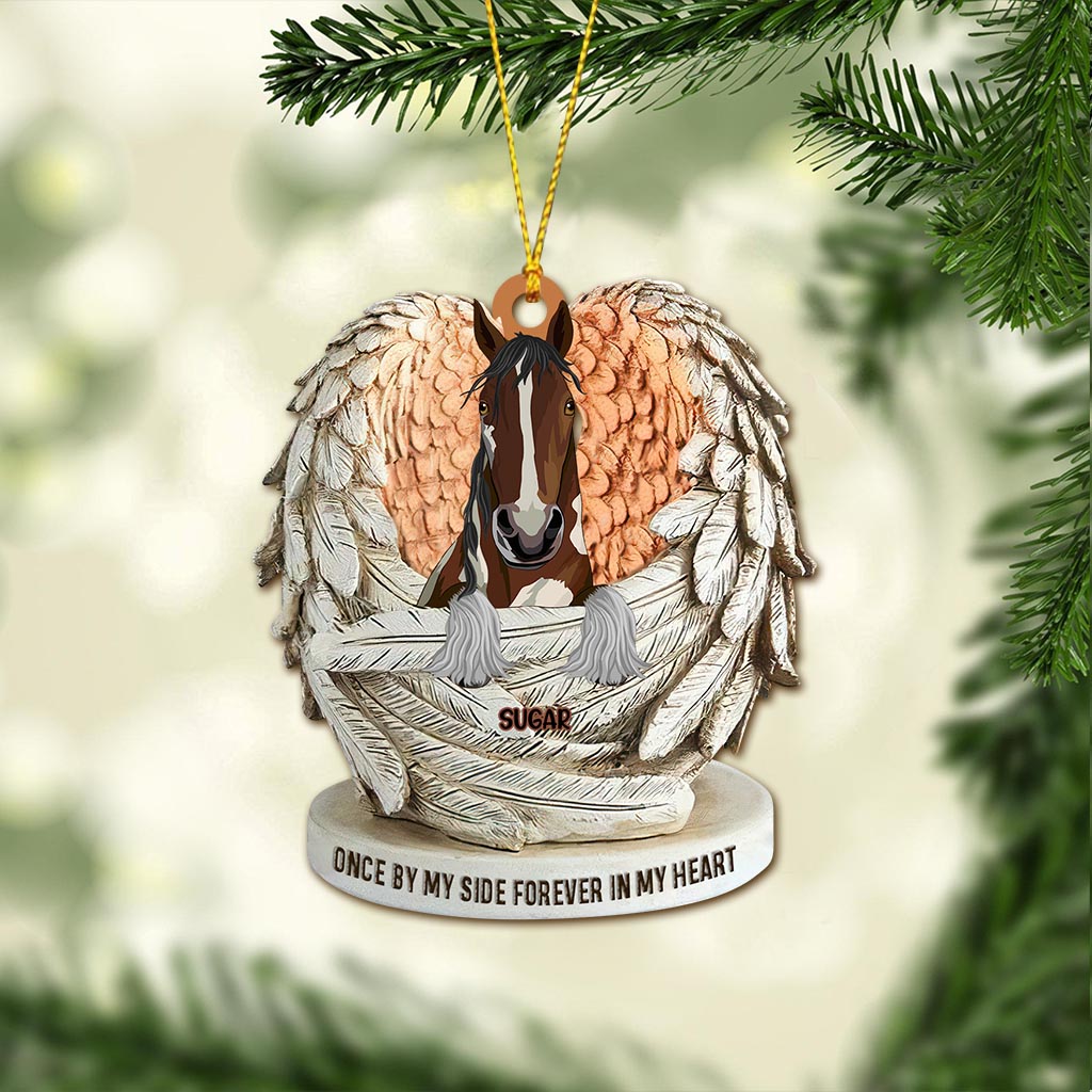 Forever In Our Hearts - Personalized Christmas Horse Ornament (Printed On Both Sides)