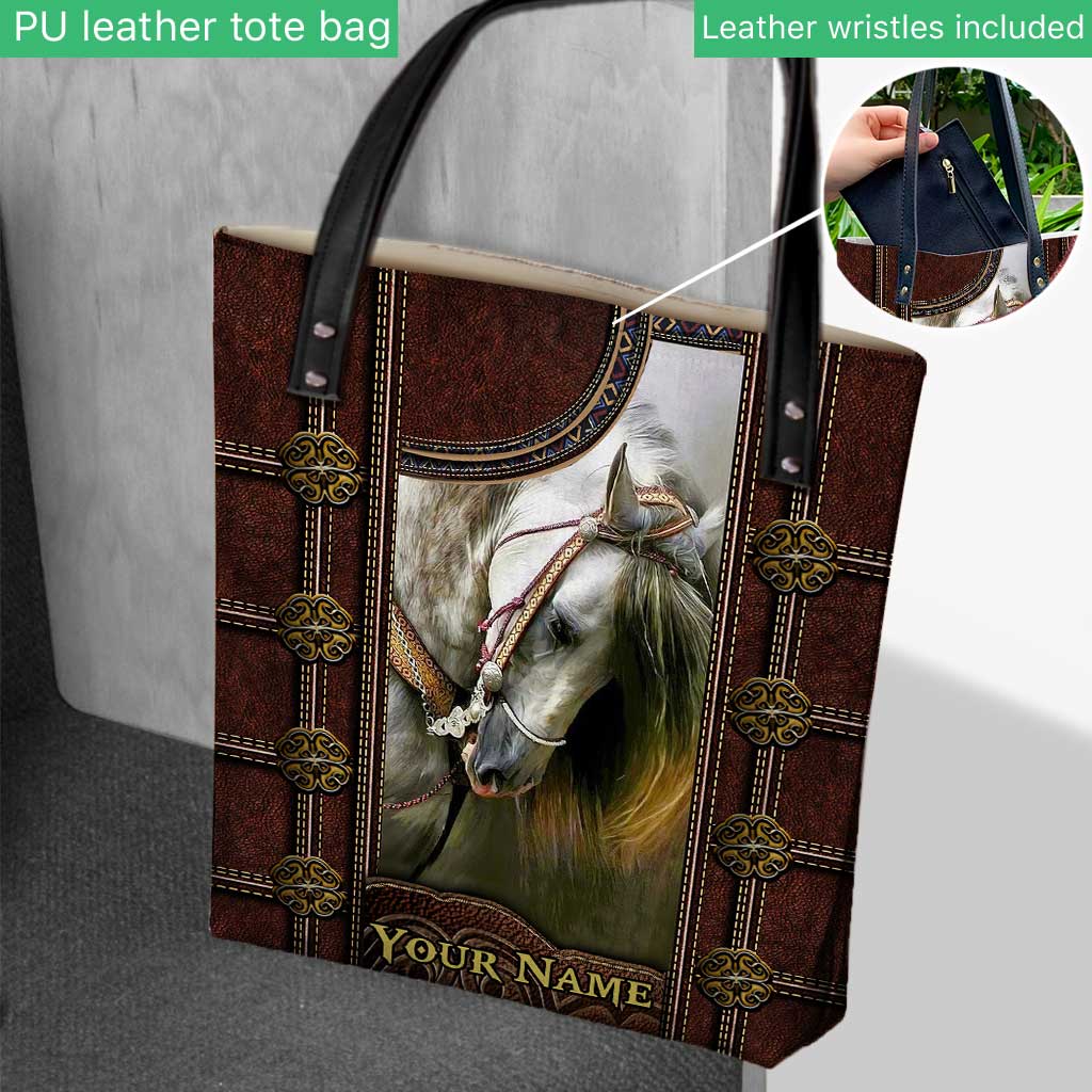 White Horse - Personalized Horse Tote Bag