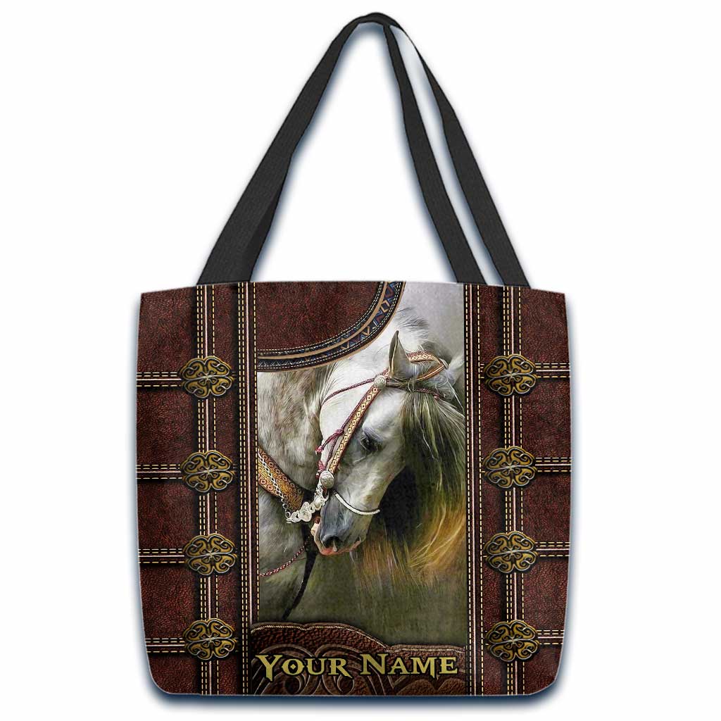 White Horse - Personalized Horse Tote Bag