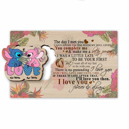 To My Husband - Personalized Christmas Ohana Wooden Card Pop Out Ornament