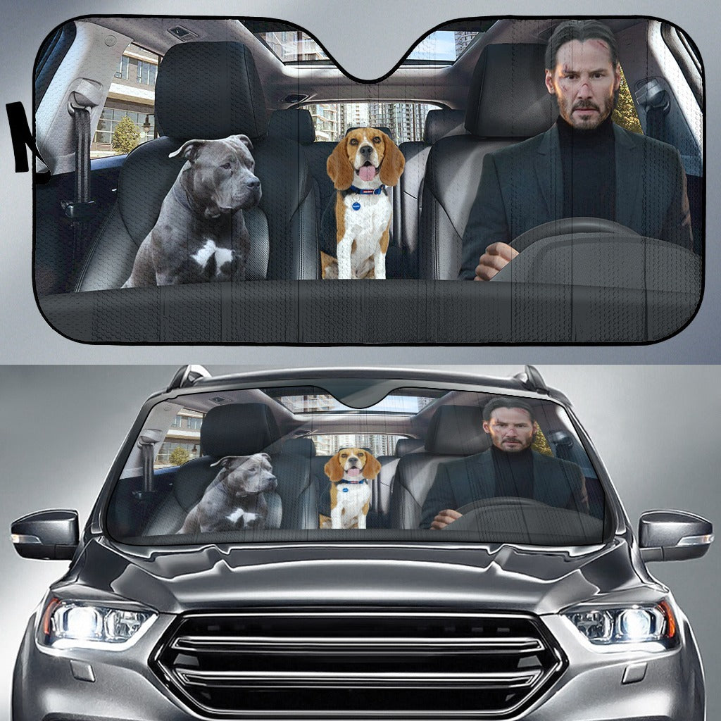 Protect My Dogs The Hitman Car Sunshade 0523