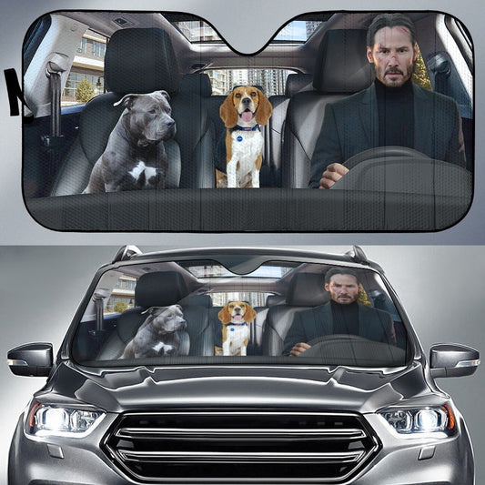 Protect My Dogs The Hitman Car Sunshade 0523