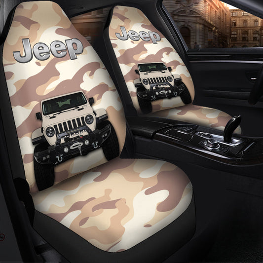 Cream White Camouflage Car Seat covers 0523