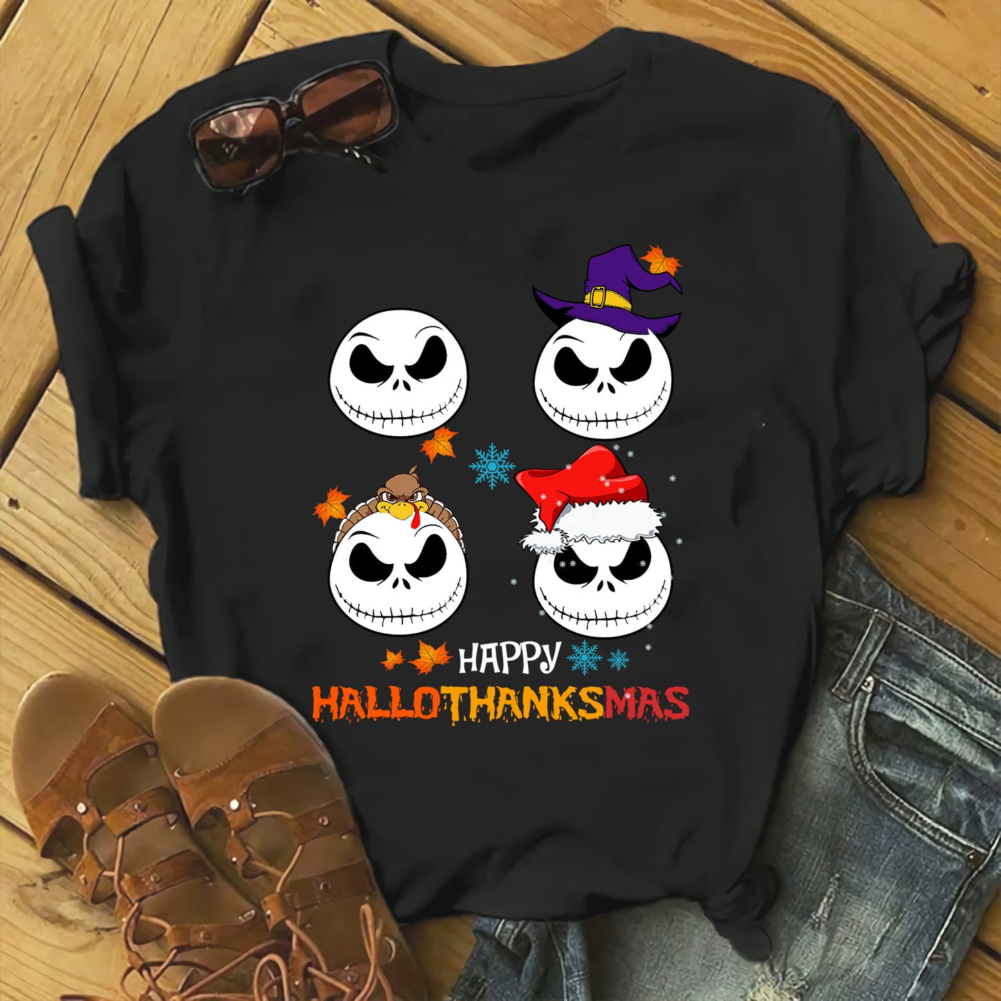 Happy Hallothanksmas Car T-shirt and Hoodie 0823