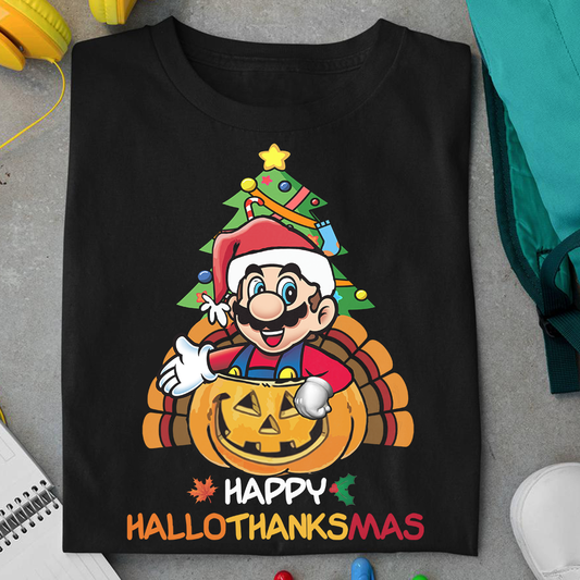 Happy Hallothanksmas Super Plumber T-shirt and Hoodie 0523