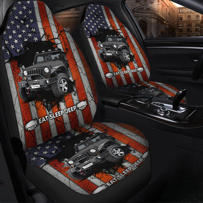 Eat Sleep Gray Car Seat covers 0523