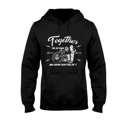 Loving Every Mile Of It Motorcycle Couple - Personalized Biker T-shirt and Hoodie