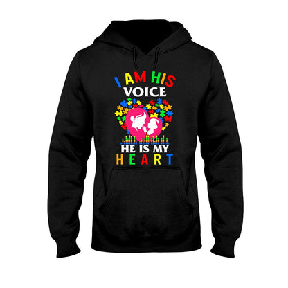 I Am His Voice He Is My Heart - Autism Awareness T-shirt and Hoodie 112021