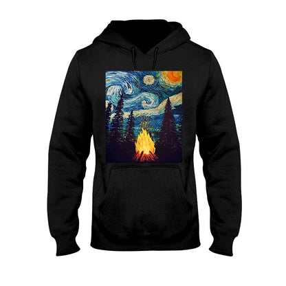 Campfire Starry Night - Camping T-shirt and Hoodie 112021