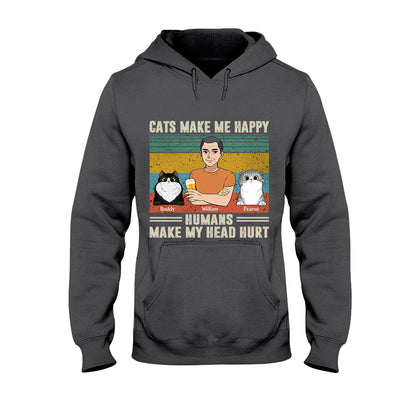 Cats Make Me Happy - Personalized Father's Day T-shirt and Hoodie