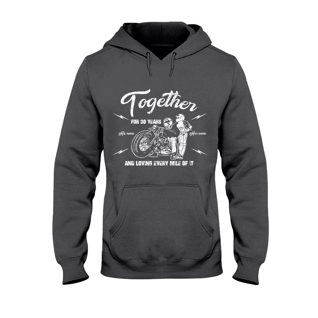 Loving Every Mile Of It Motorcycle Couple - Personalized Biker T-shirt and Hoodie