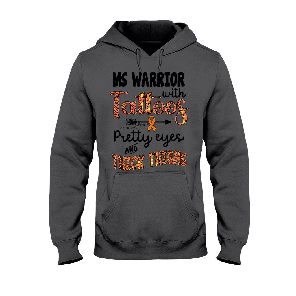 Ms Warrior With Tattoos  - Multiple Sclerosis Awareness T-shirt And Hoodie 092021