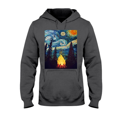 Campfire Starry Night - Camping T-shirt and Hoodie 112021