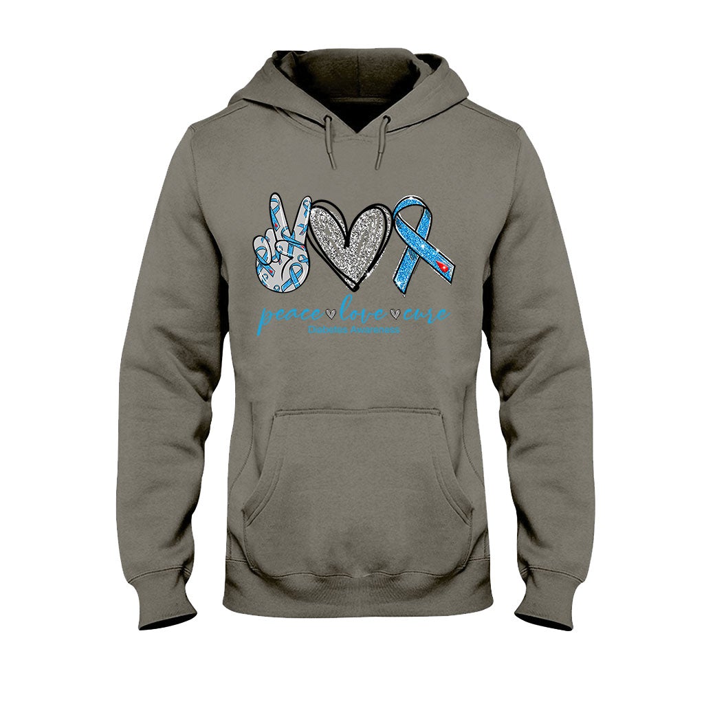 Peace Love Cure - Diabetes Awareness T-shirt And Hoodie 082021