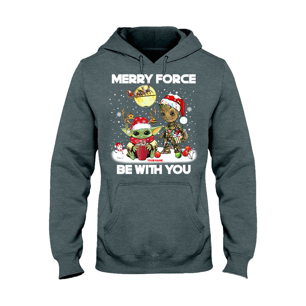 Merry Force Be With You - Personalized Christmas The Force T-shirt and Hoodie