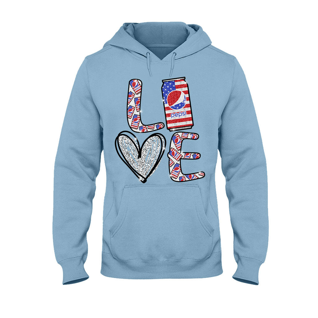 Love Summer Patriotic Blue Soft Drink T-shirt and Hoodie