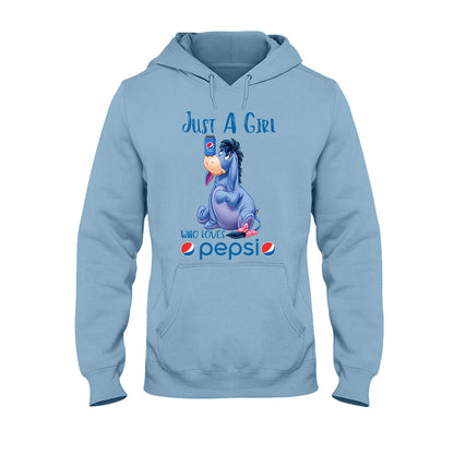 Just A Girl Who Loves - Blue Soft Drink T-shirt and Hoodie