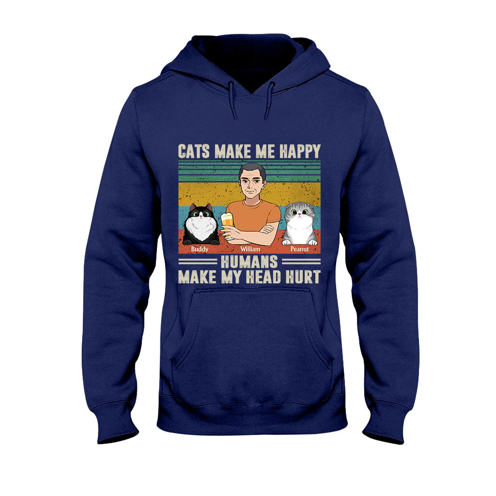 Cats Make Me Happy - Personalized Father's Day T-shirt and Hoodie