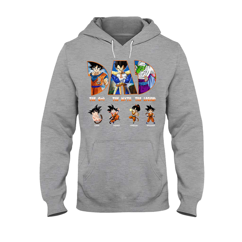Dad The God The Myth The Legend - Personalized Seven Balls T-shirt and Hoodie