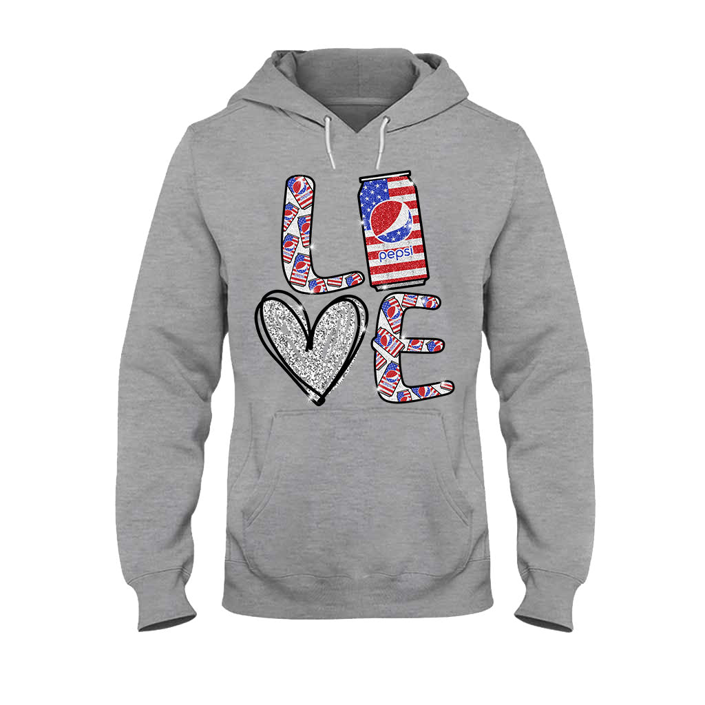 Love Summer Patriotic Blue Soft Drink T-shirt and Hoodie