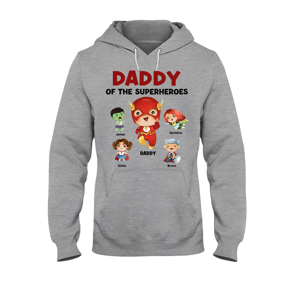 Daddy Of Superheroes - Personalized Father T-shirt and Hoodie